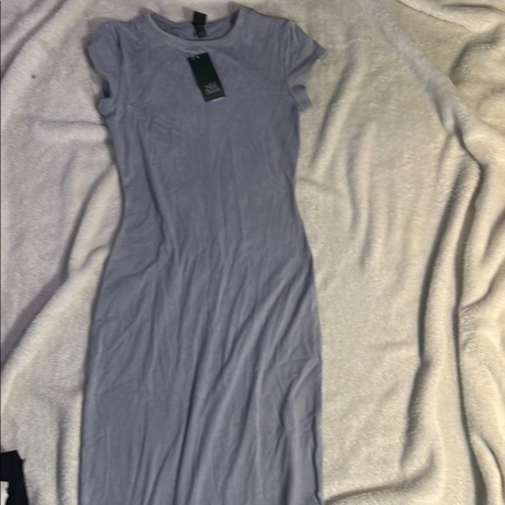 Wild Fable Purple Bodycon Midi Dress Cap Sleeves